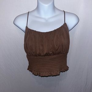 brown cropped tank top